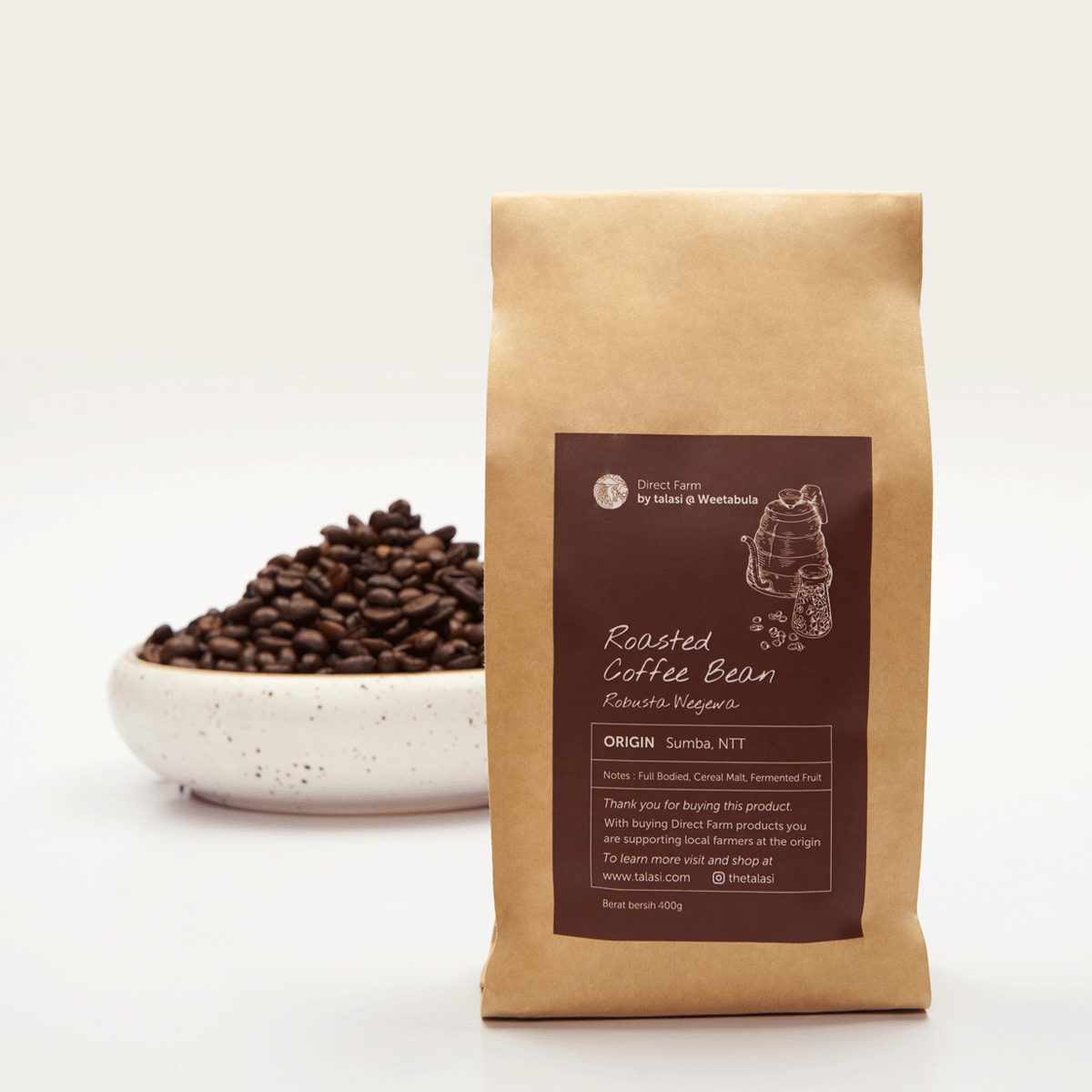 Arabica Roasted Coffee Bean Origin Bajawa Talasi